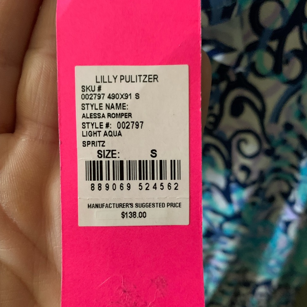 Lily Pulitzer Alessa Romper Light Aqua size small